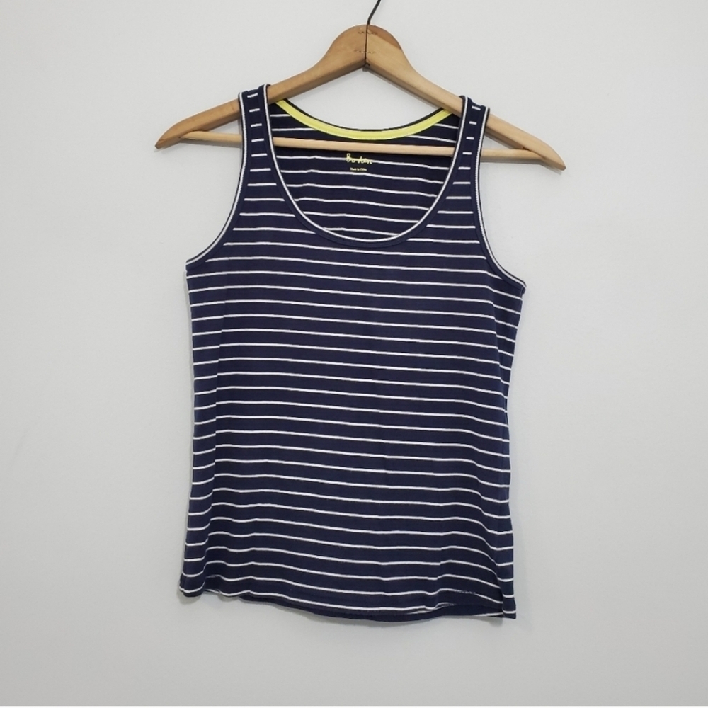 Boden Navy Striped Tank Top